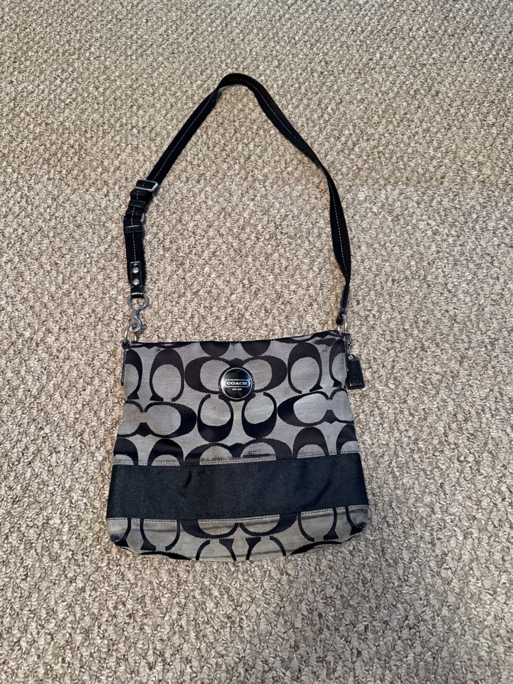 Coach Signature Crossbody Bag in Black/Gray